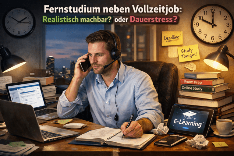 Fernstudium neben Vollzeitjob: realistisch machbar oder Dauerstress?