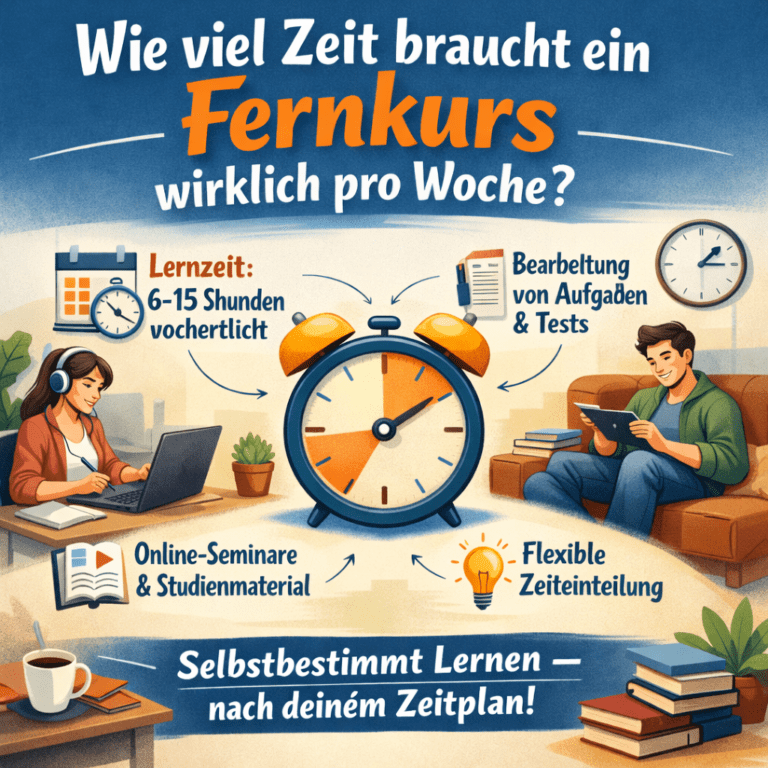 Wieviel Zeit braucht ein Fernstudium bzw. ein Fernkurs. Wir sagen es dir
