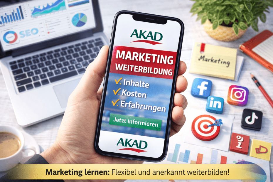 AKAD Marketing Weiterbildung online mit Fokus auf SEO, Social Media und digitale Strategien
