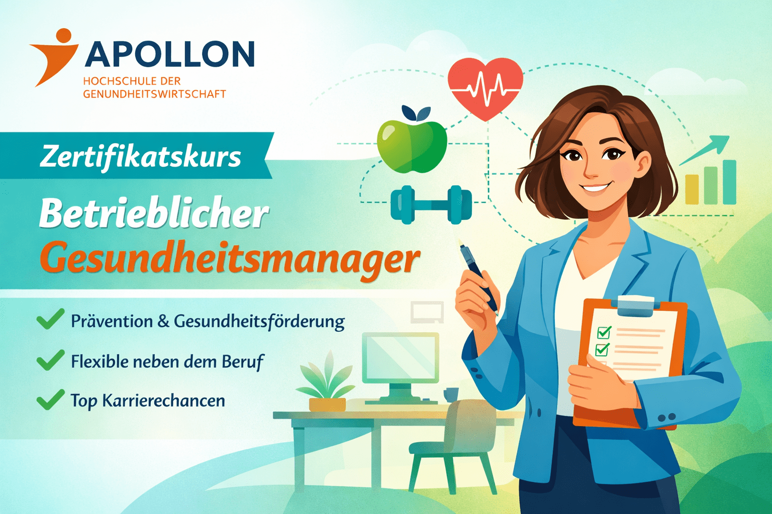 Apollon Betrieblicher Gesundheitsmanager Fernkurs: Kosten, Gehalt & Karriere