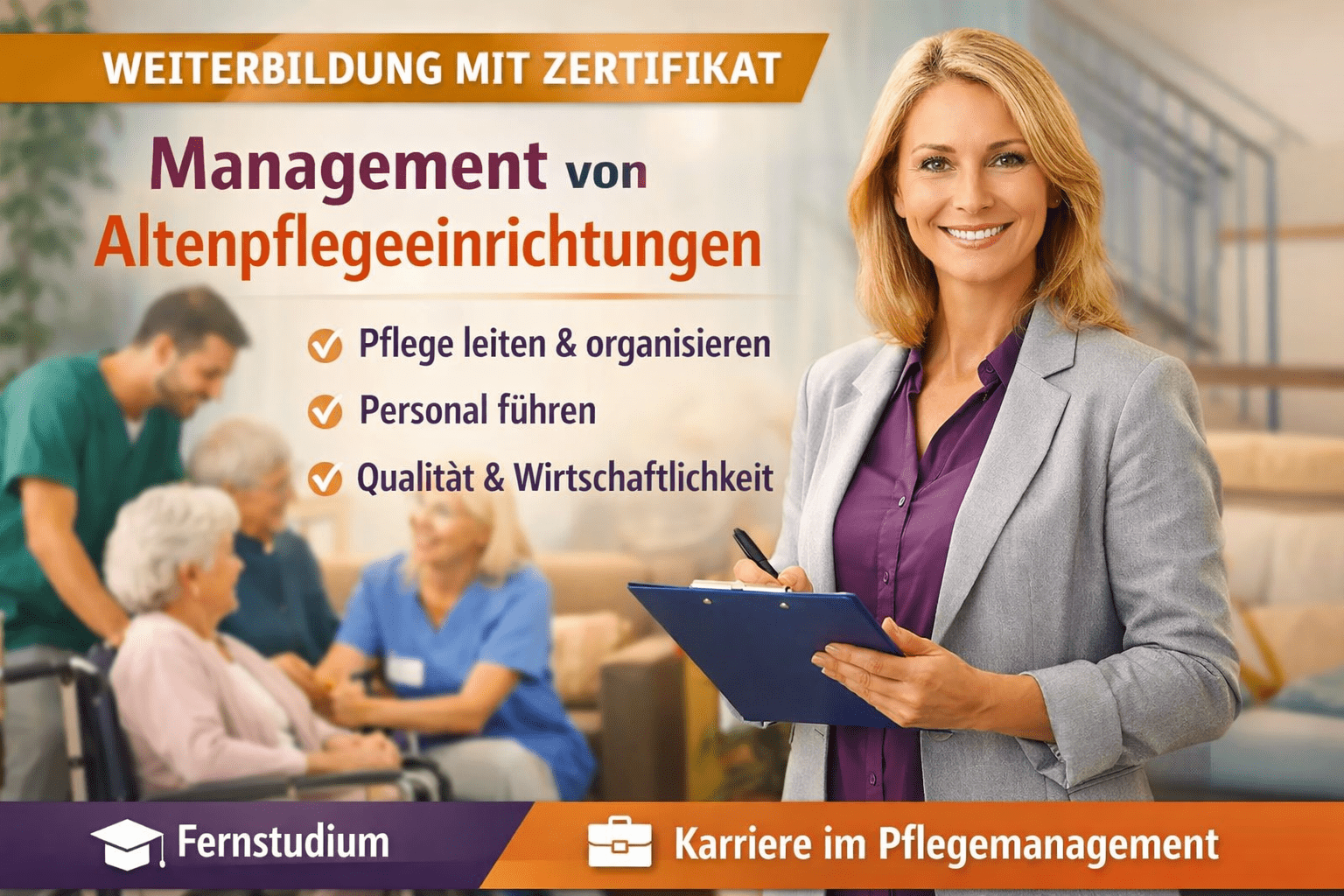 Apollon Management von Altenpflegeeinrichtungen Weiterbildung: Aufgaben & Gehalt