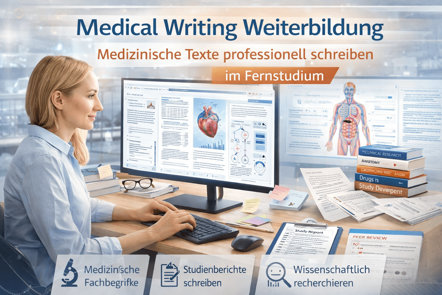 Medical Writing Weiterbildung im Fernstudium: Inhalte, Kosten & Karriere