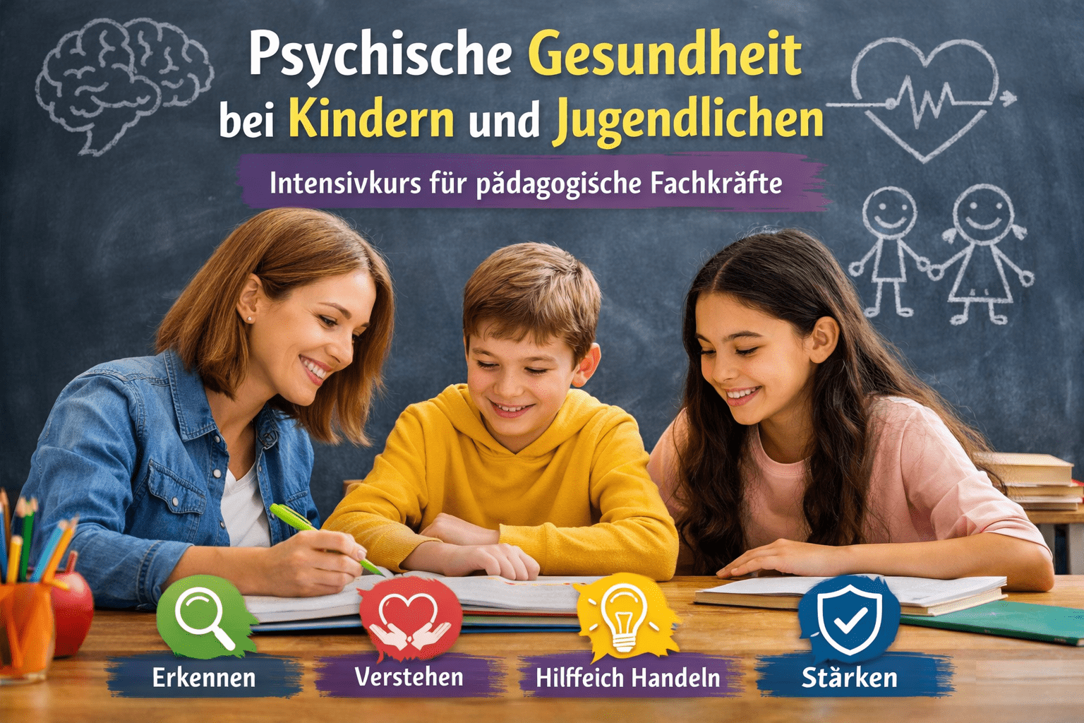 Apollon Psychische Gesundheit Kinder Jugendliche Weiterbildung für Pädagogen: Symptome erkennen & unterstützen