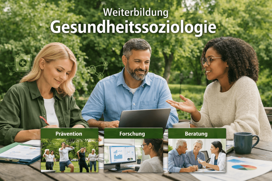 Gesundheitssoziologie Weiterbildung im Grünen mit Menschen bei Analyse von Gesundheit und Prävention